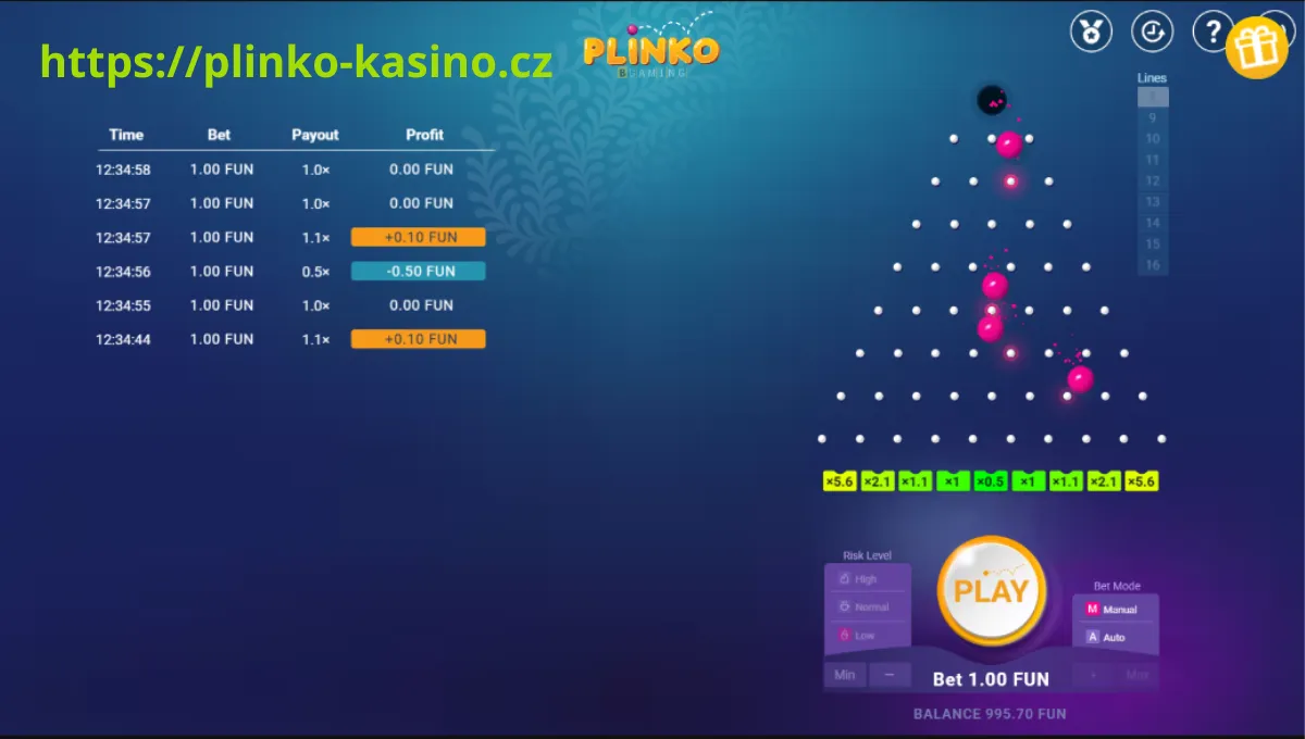Plinko game big win with falling ball